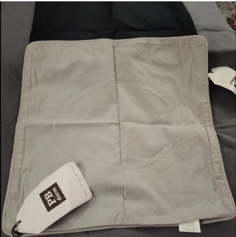 NWT Pottery Barn Pair Pillowcases Dorm PB BLANK Monogram Pillow Covers 16x16”